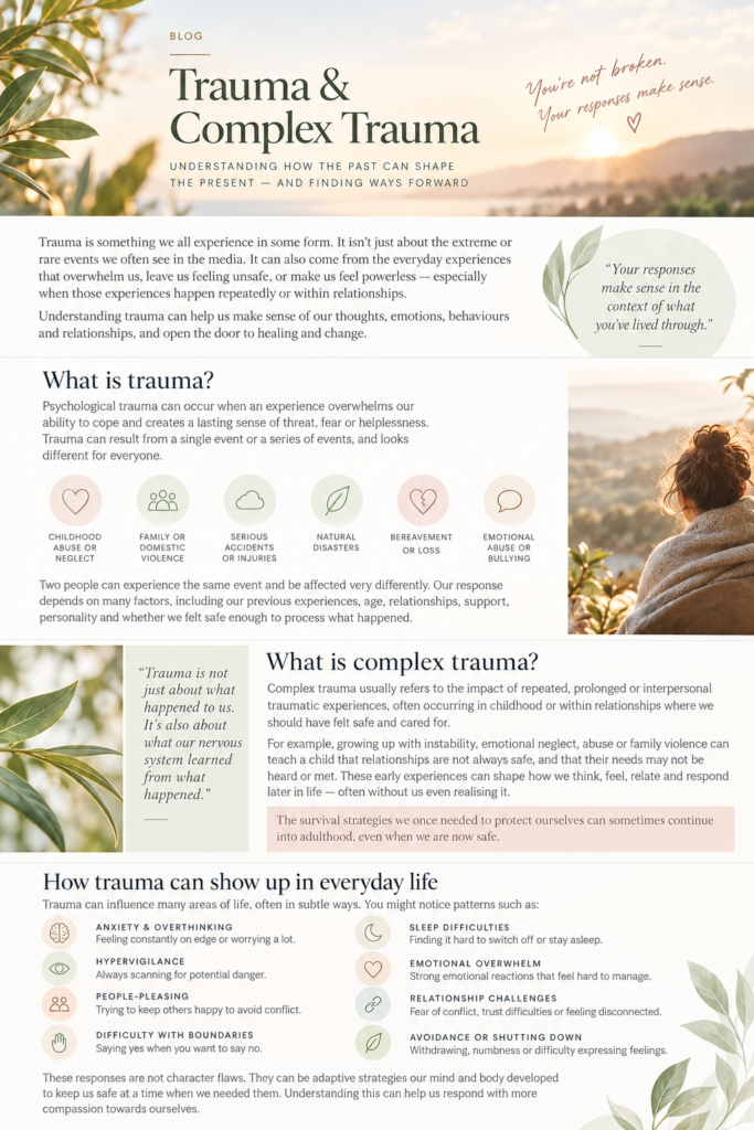 Trauma & Complex Trauma. Understanding How It Shapes Us.
